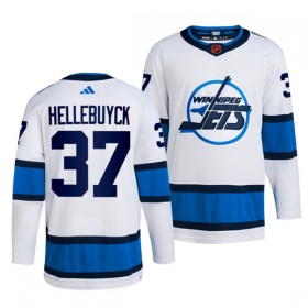 Män Ishockey Winnipeg Jets tröja Connor Hellebuyck 37 Adidas 2022-23 Vit Reverse Retro 2.0 Authentic